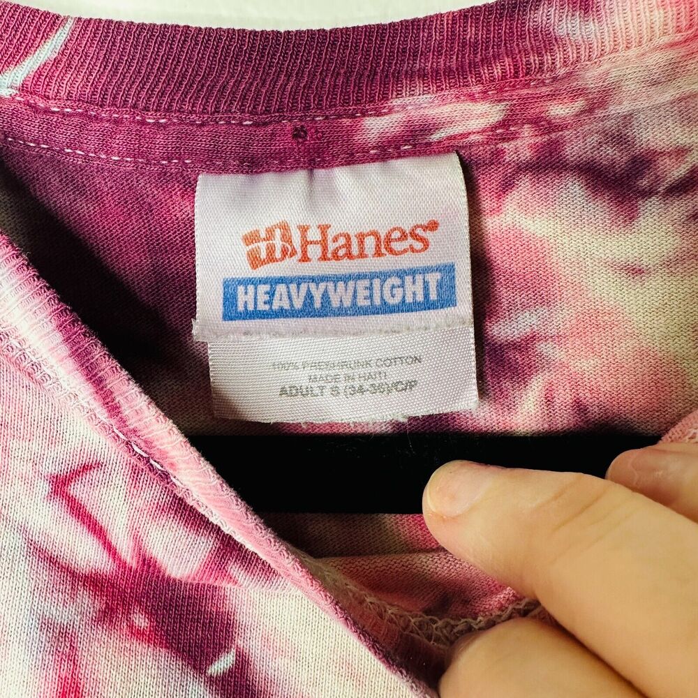 Sleeveless Cropped Hand Cut Out Plum & Pink Cream Tie Dye Crew Neck Top S - Picture 11 of 13
